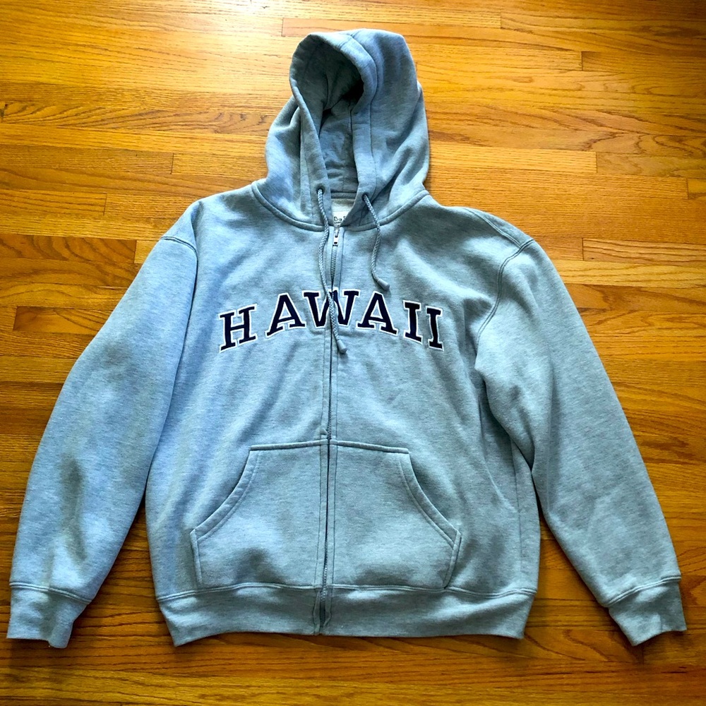 Hawaii Men’s Gray Zip-Up Hoodie